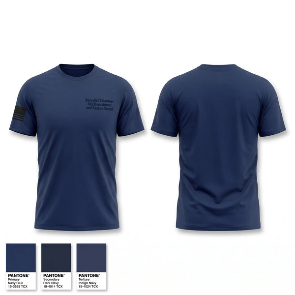 Old School Cotton Feel Shirt, Benedict Volunteer Fire Department and Rescue Squad, Fire Department, Teamtime, Team time, sublimation, custom sports apparel, team uniforms, spirit wear, spiritwear, sports uniforms, custom shirts, team store, custom team store, fundraiser sports, apparel fundraiser