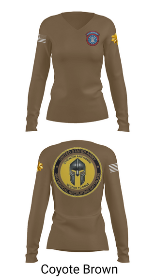 Womens Long Sleeve Vneck Shirt, USAREC, , Teamtime, Team time, sublimation, custom sports apparel, team uniforms, spirit wear, spiritwear, sports uniforms, custom shirts, team store, custom team store, fundraiser sports, apparel fundraiser