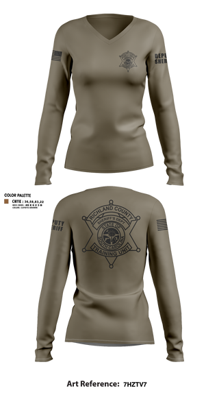 Womens Long Sleeve Vneck Shirt, Richland County Sheriff's Department Training Unit, Police, Teamtime, Team time, sublimation, custom sports apparel, team uniforms, spirit wear, spiritwear, sports uniforms, custom shirts, team store, custom team store, fundraiser sports, apparel fundraiser