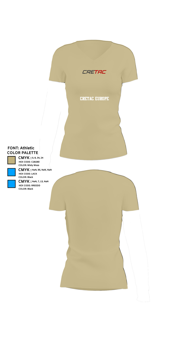 Womens Short Sleeve Vneck Shirt, CRETAC Europe, , Teamtime, Team time, sublimation, custom sports apparel, team uniforms, spirit wear, spiritwear, sports uniforms, custom shirts, team store, custom team store, fundraiser sports, apparel fundraiser