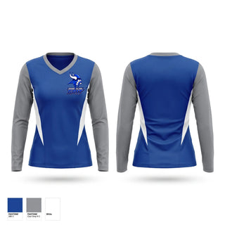 Womens Long Sleeve Vneck Shirt, Grand Island Vikings, Baseball, Teamtime, Team time, sublimation, custom sports apparel, team uniforms, spirit wear, spiritwear, sports uniforms, custom shirts, team store, custom team store, fundraiser sports, apparel fundraiser