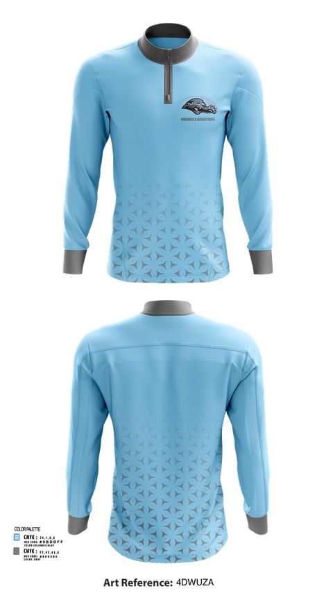 Quarter Zip Jacket, Overhills High School Basketball, Men's Basketball, Teamtime, Team time, sublimation, custom sports apparel, team uniforms, spirit wear, spiritwear, sports uniforms, custom shirts, team store, custom team store, fundraiser sports, apparel fundraiser