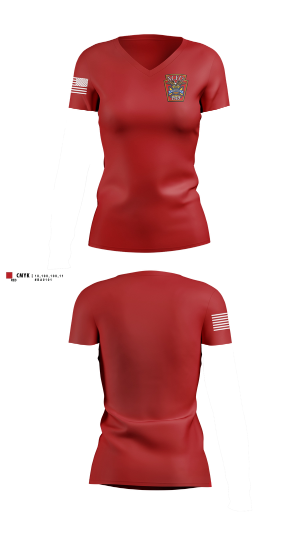 Womens Short Sleeve Vneck Shirt, New Centerville & Rural Volunteer Fire Company, Fire Department, Teamtime, Team time, sublimation, custom sports apparel, team uniforms, spirit wear, spiritwear, sports uniforms, custom shirts, team store, custom team store, fundraiser sports, apparel fundraiser