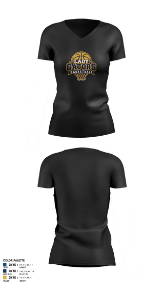 Womens Short Sleeve Vneck Shirt, Lady Gators Basketball, Women's Basketball, Teamtime, Team time, sublimation, custom sports apparel, team uniforms, spirit wear, spiritwear, sports uniforms, custom shirts, team store, custom team store, fundraiser sports, apparel fundraiser