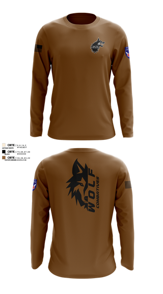 Long Sleeve Performance Shirt, Wolf Combatives, Army, Teamtime, Team time, sublimation, custom sports apparel, team uniforms, spirit wear, spiritwear, sports uniforms, custom shirts, team store, custom team store, fundraiser sports, apparel fundraiser