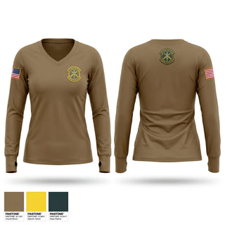 Womens Long Sleeve Vneck Shirt, 1137th MP Company, National Guard, Teamtime, Team time, sublimation, custom sports apparel, team uniforms, spirit wear, spiritwear, sports uniforms, custom shirts, team store, custom team store, fundraiser sports, apparel fundraiser