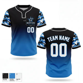 Two Button Softball Jersey, Galaxy Elite, Softball, Teamtime, Team time, sublimation, custom sports apparel, team uniforms, spirit wear, spiritwear, sports uniforms, custom shirts, team store, custom team store, fundraiser sports, apparel fundraiser
