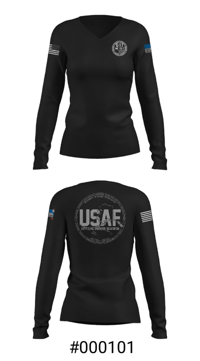 611 CES 65338274 Women's Long Sleeve V-neck Shirt - 7