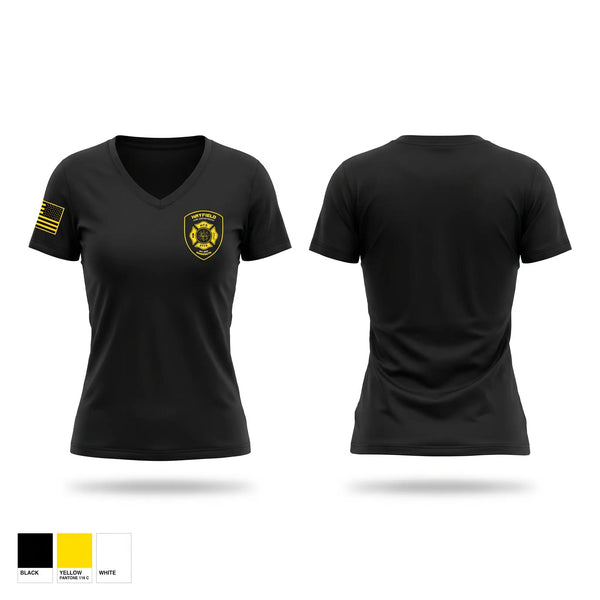 Womens Short Sleeve Vneck Shirt, Hayfield Fire, Fire Department, Teamtime, Team time, sublimation, custom sports apparel, team uniforms, spirit wear, spiritwear, sports uniforms, custom shirts, team store, custom team store, fundraiser sports, apparel fundraiser