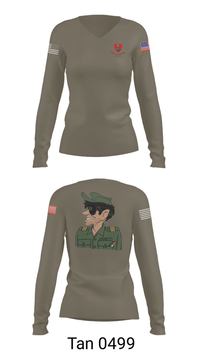 LEGION EXTRANJERA USA 15035615 Women's Long Sleeve V-neck Shirt - 39