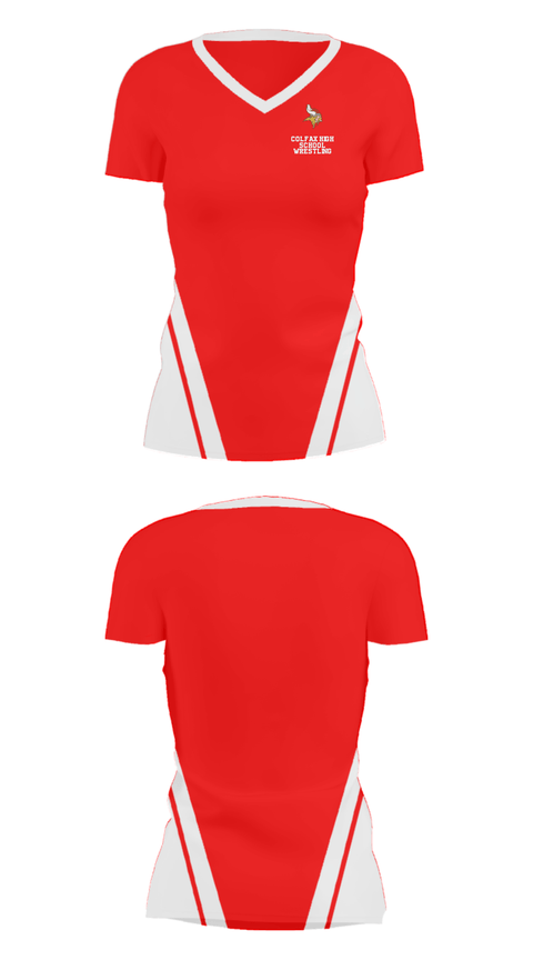 Women's Short Sleeve Vneck Shirt, Colfax High School Wrestling, Wrestling, Teamtime, Team time, sublimation, custom sports apparel, team uniforms, spirit wear, spiritwear, sports uniforms, custom shirts, team store, custom team store, fundraiser sports, apparel fundraiser