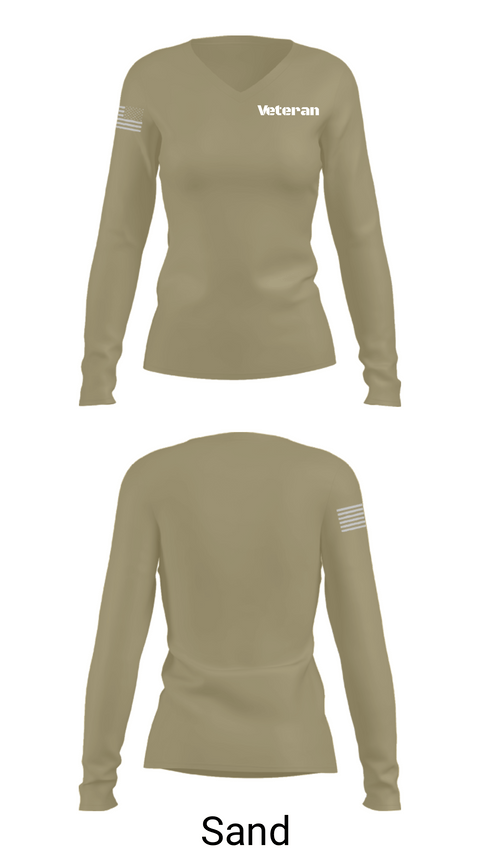 Women's Long Sleeve Vneck Shirt, Veteran, Navy, Teamtime, Team time, sublimation, custom sports apparel, team uniforms, spirit wear, spiritwear, sports uniforms, custom shirts, team store, custom team store, fundraiser sports, apparel fundraiser