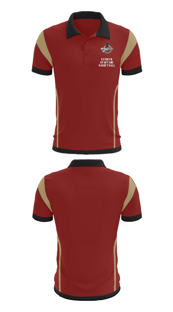 Short Sleeve Performance Polo, Georgia Spartans Basketball, Men's Basketball, Teamtime, Team time, sublimation, custom sports apparel, team uniforms, spirit wear, spiritwear, sports uniforms, custom shirts, team store, custom team store, fundraiser sports, apparel fundraiser