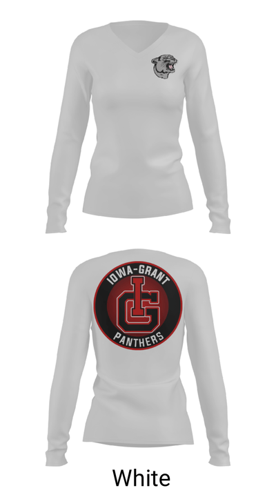 Iowa-Grant Elementary School 94839916 Women's Long Sleeve V-neck Shirt - 6