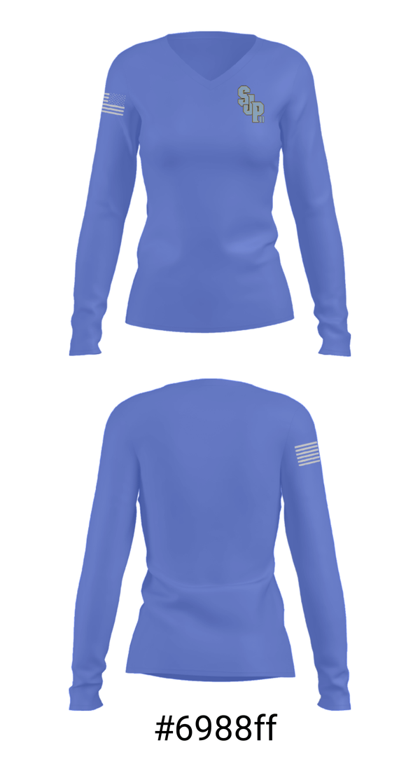 Women's Long Sleeve Vneck Shirt, Saint John Paul II Academy, Spirit Store, Teamtime, Team time, sublimation, custom sports apparel, team uniforms, spirit wear, spiritwear, sports uniforms, custom shirts, team store, custom team store, fundraiser sports, apparel fundraiser