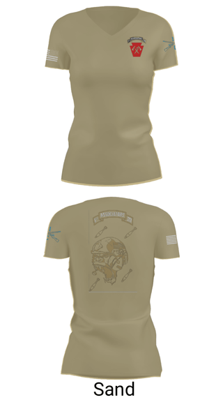 Women's Short Sleeve Vneck Shirt, 1-111th IN BN 38506759, Army, Teamtime, Team time, sublimation, custom sports apparel, team uniforms, spirit wear, spiritwear, sports uniforms, custom shirts, team store, custom team store, fundraiser sports, apparel fundraiser