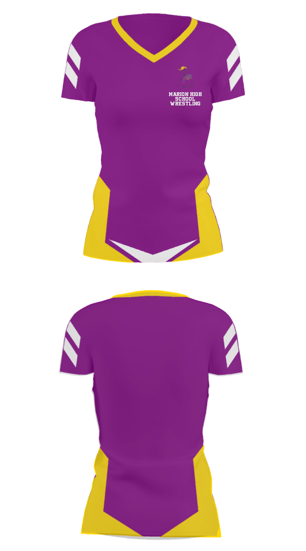 Women's Short Sleeve Vneck Shirt, Marion High School Wrestling, Wrestling, Teamtime, Team time, sublimation, custom sports apparel, team uniforms, spirit wear, spiritwear, sports uniforms, custom shirts, team store, custom team store, fundraiser sports, apparel fundraiser