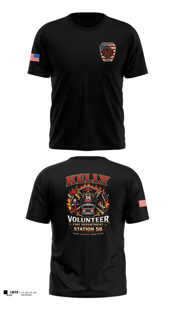 Kelly volunteer fire department Old School Cotton Feel Shirt - 6