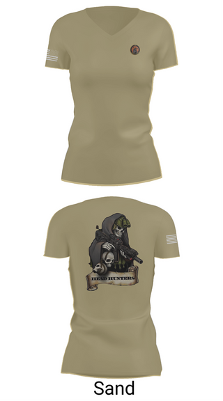 Womens Short Sleeve Vneck Shirt, HHC 2-135th AVN REG, , Teamtime, Team time, sublimation, custom sports apparel, team uniforms, spirit wear, spiritwear, sports uniforms, custom shirts, team store, custom team store, fundraiser sports, apparel fundraiser