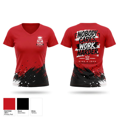 King & Iron Women's Short Sleeve V-neck Shirt - 1