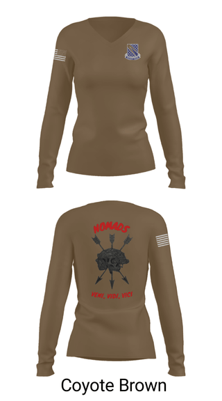 Women's Long Sleeve Vneck Shirt, , Army, Teamtime, Team time, sublimation, custom sports apparel, team uniforms, spirit wear, spiritwear, sports uniforms, custom shirts, team store, custom team store, fundraiser sports, apparel fundraiser