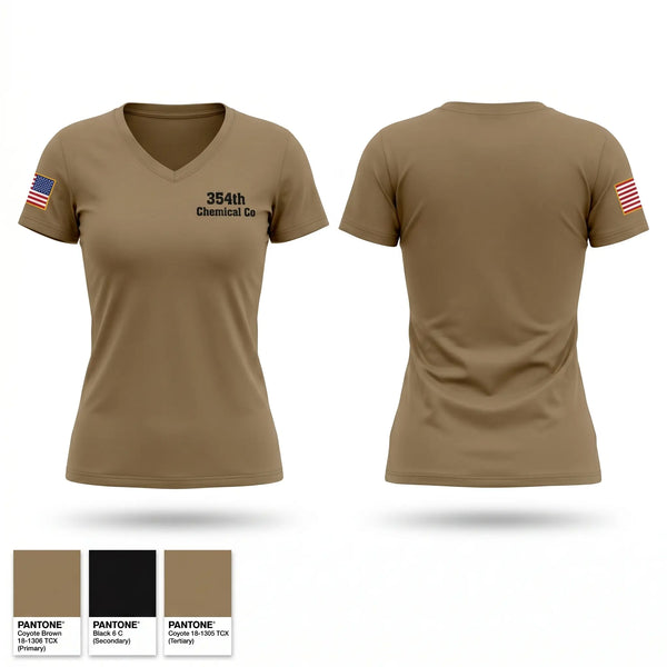 Womens Short Sleeve Vneck Shirt, 354th Chemical Co, Army, Teamtime, Team time, sublimation, custom sports apparel, team uniforms, spirit wear, spiritwear, sports uniforms, custom shirts, team store, custom team store, fundraiser sports, apparel fundraiser