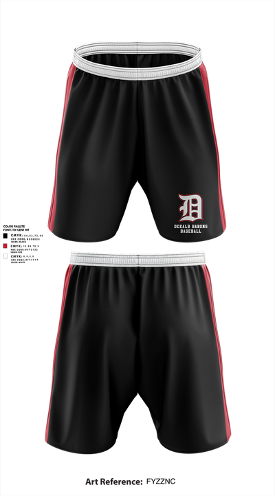 DeKalb Barons Baseball 24379984 Athletic Shorts With Pockets - 2