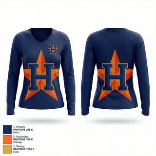 Womens Long Sleeve Vneck Shirt, Hoodstars, Softball, Teamtime, Team time, sublimation, custom sports apparel, team uniforms, spirit wear, spiritwear, sports uniforms, custom shirts, team store, custom team store, fundraiser sports, apparel fundraiser