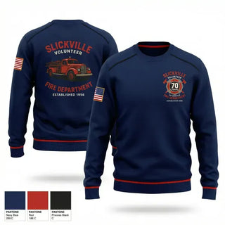 Crew Neck Sweatshirt, Slickville VFD, Fire Department, Teamtime, Team time, sublimation, custom sports apparel, team uniforms, spirit wear, spiritwear, sports uniforms, custom shirts, team store, custom team store, fundraiser sports, apparel fundraiser