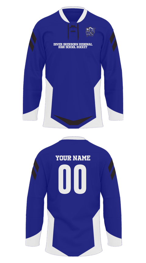 Hockey Jersey, Dover-Sherborn Regional High School Hockey, Ice Hockey, Teamtime, Team time, sublimation, custom sports apparel, team uniforms, spirit wear, spiritwear, sports uniforms, custom shirts, team store, custom team store, fundraiser sports, apparel fundraiser