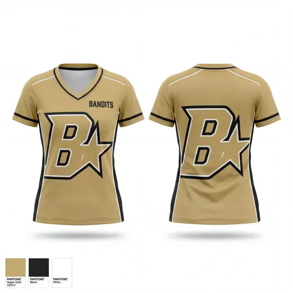 Womens Short Sleeve Vneck Shirt, Bandits, Softball, Teamtime, Team time, sublimation, custom sports apparel, team uniforms, spirit wear, spiritwear, sports uniforms, custom shirts, team store, custom team store, fundraiser sports, apparel fundraiser