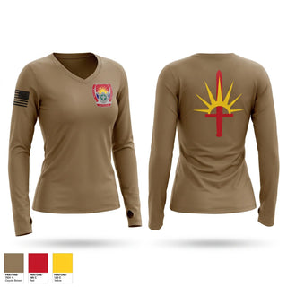 Womens Long Sleeve Vneck Shirt, FSC 204th ENG BN, National Guard, Teamtime, Team time, sublimation, custom sports apparel, team uniforms, spirit wear, spiritwear, sports uniforms, custom shirts, team store, custom team store, fundraiser sports, apparel fundraiser