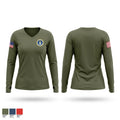 1st Marine Regiment Motor Transport 69067731 Women's Long Sleeve V-neck Shirt - 1