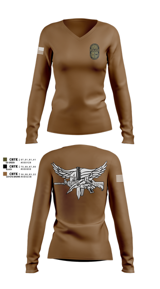 Womens Long Sleeve Vneck Shirt, DAUPHIN COUNTY CRT, , Teamtime, Team time, sublimation, custom sports apparel, team uniforms, spirit wear, spiritwear, sports uniforms, custom shirts, team store, custom team store, fundraiser sports, apparel fundraiser