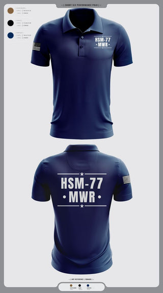 Short Sleeve Performance Polo, HSM-77 MWR, , Teamtime, Team time, sublimation, custom sports apparel, team uniforms, spirit wear, spiritwear, sports uniforms, custom shirts, team store, custom team store, fundraiser sports, apparel fundraiser
