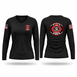 Womens Long Sleeve Vneck Shirt, Grenada Fire Department, Fire Department, Teamtime, Team time, sublimation, custom sports apparel, team uniforms, spirit wear, spiritwear, sports uniforms, custom shirts, team store, custom team store, fundraiser sports, apparel fundraiser