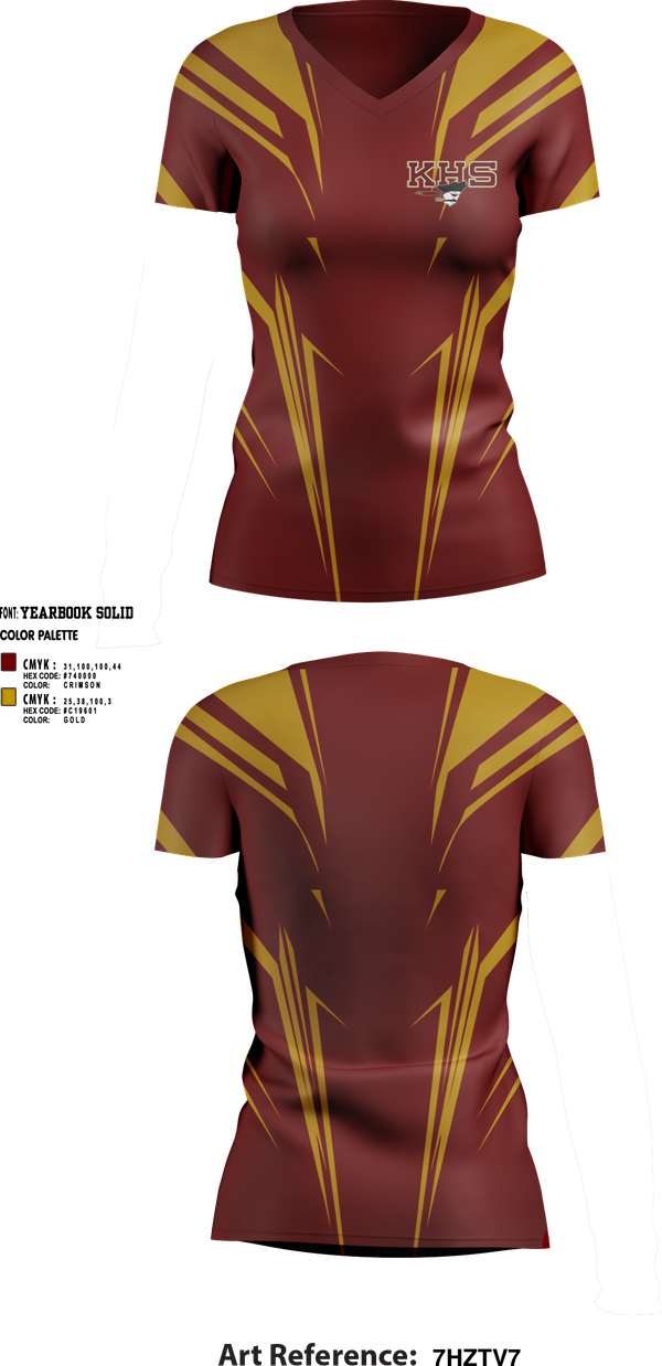 Womens Short Sleeve Vneck Shirt, Kingston High School Cheer, Cheer, Teamtime, Team time, sublimation, custom sports apparel, team uniforms, spirit wear, spiritwear, sports uniforms, custom shirts, team store, custom team store, fundraiser sports, apparel fundraiser