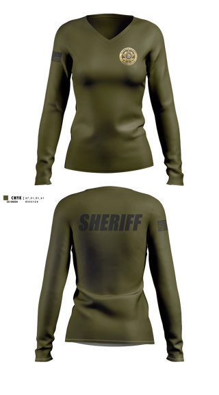 Womens Long Sleeve Vneck Shirt, Allendale County Sheriff’s Office, Police, Teamtime, Team time, sublimation, custom sports apparel, team uniforms, spirit wear, spiritwear, sports uniforms, custom shirts, team store, custom team store, fundraiser sports, apparel fundraiser