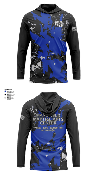 Long Sleeve hooded sunshirt, Mansfield Martial Arts Center, , Teamtime, Team time, sublimation, custom sports apparel, team uniforms, spirit wear, spiritwear, sports uniforms, custom shirts, team store, custom team store, fundraiser sports, apparel fundraiser