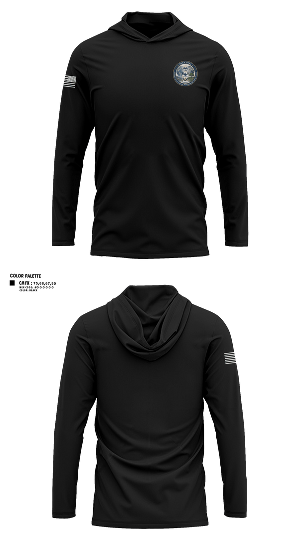 Long Sleeve Performance Shirt with hood, DASA DE&C Partner Relationship Management, , Teamtime, Team time, sublimation, custom sports apparel, team uniforms, spirit wear, spiritwear, sports uniforms, custom shirts, team store, custom team store, fundraiser sports, apparel fundraiser