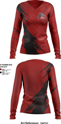 Saucon Valley Cross Country 3055358 Women's Long Sleeve V-neck Shirt - 2