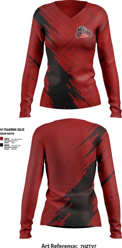 Saucon Valley Cross Country 3055358 Women's Long Sleeve V-neck Shirt - 2