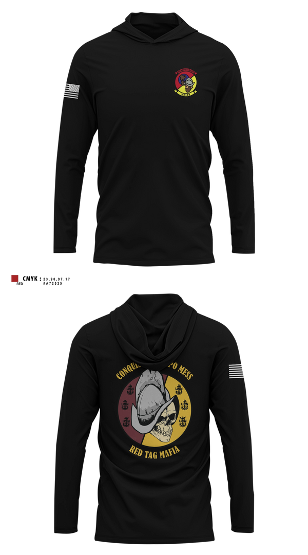 Long Sleeve hooded sunshirt, VR-57 CHIEFS MESS, Navy, Teamtime, Team time, sublimation, custom sports apparel, team uniforms, spirit wear, spiritwear, sports uniforms, custom shirts, team store, custom team store, fundraiser sports, apparel fundraiser