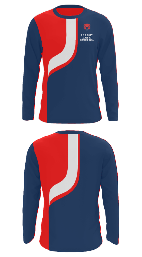 Long Sleeve Performance Shirt, High Point Academy Basketball, Women's Basketball, Teamtime, Team time, sublimation, custom sports apparel, team uniforms, spirit wear, spiritwear, sports uniforms, custom shirts, team store, custom team store, fundraiser sports, apparel fundraiser