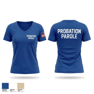 Womens Short Sleeve Vneck Shirt, Probation & Parole, Police, Teamtime, Team time, sublimation, custom sports apparel, team uniforms, spirit wear, spiritwear, sports uniforms, custom shirts, team store, custom team store, fundraiser sports, apparel fundraiser