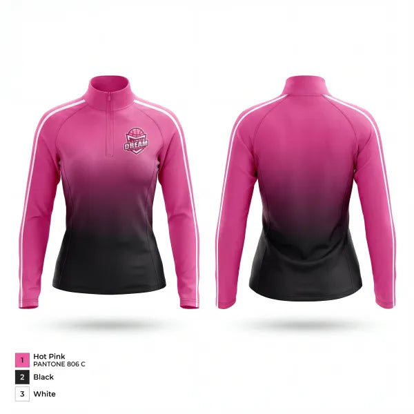 Quarter Zip Jacket, Illinois Dream, Women's Basketball, Teamtime, Team time, sublimation, custom sports apparel, team uniforms, spirit wear, spiritwear, sports uniforms, custom shirts, team store, custom team store, fundraiser sports, apparel fundraiser
