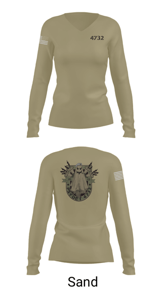 Women's Long Sleeve Vneck Shirt, , Army, Teamtime, Team time, sublimation, custom sports apparel, team uniforms, spirit wear, spiritwear, sports uniforms, custom shirts, team store, custom team store, fundraiser sports, apparel fundraiser