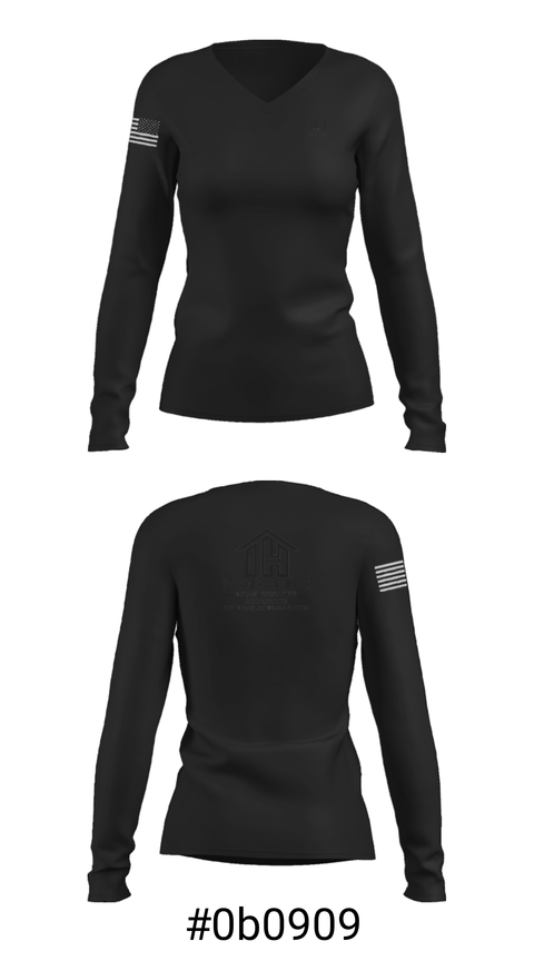 Women's Long Sleeve Vneck Shirt, IvyHomeIvyHome, , Teamtime, Team time, sublimation, custom sports apparel, team uniforms, spirit wear, spiritwear, sports uniforms, custom shirts, team store, custom team store, fundraiser sports, apparel fundraiser