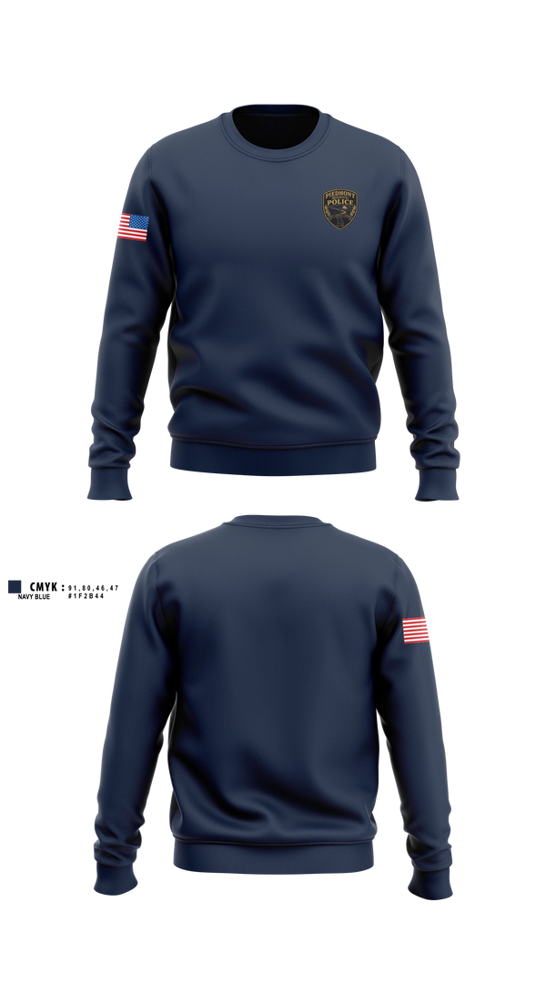 Crew Neck Sweatshirt, Piedmont Police, Police, Teamtime, Team time, sublimation, custom sports apparel, team uniforms, spirit wear, spiritwear, sports uniforms, custom shirts, team store, custom team store, fundraiser sports, apparel fundraiser