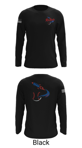 Long Sleeve Performance Shirt, Space Coast Rockets, Baseball, Teamtime, Team time, sublimation, custom sports apparel, team uniforms, spirit wear, spiritwear, sports uniforms, custom shirts, team store, custom team store, fundraiser sports, apparel fundraiser